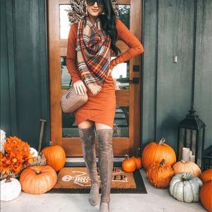 Ruched Long Sleeve Dress